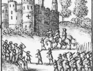 Defence of Wardour Castle by Lady Arundel, 1643, detail from 'Mercurius Rusticus'